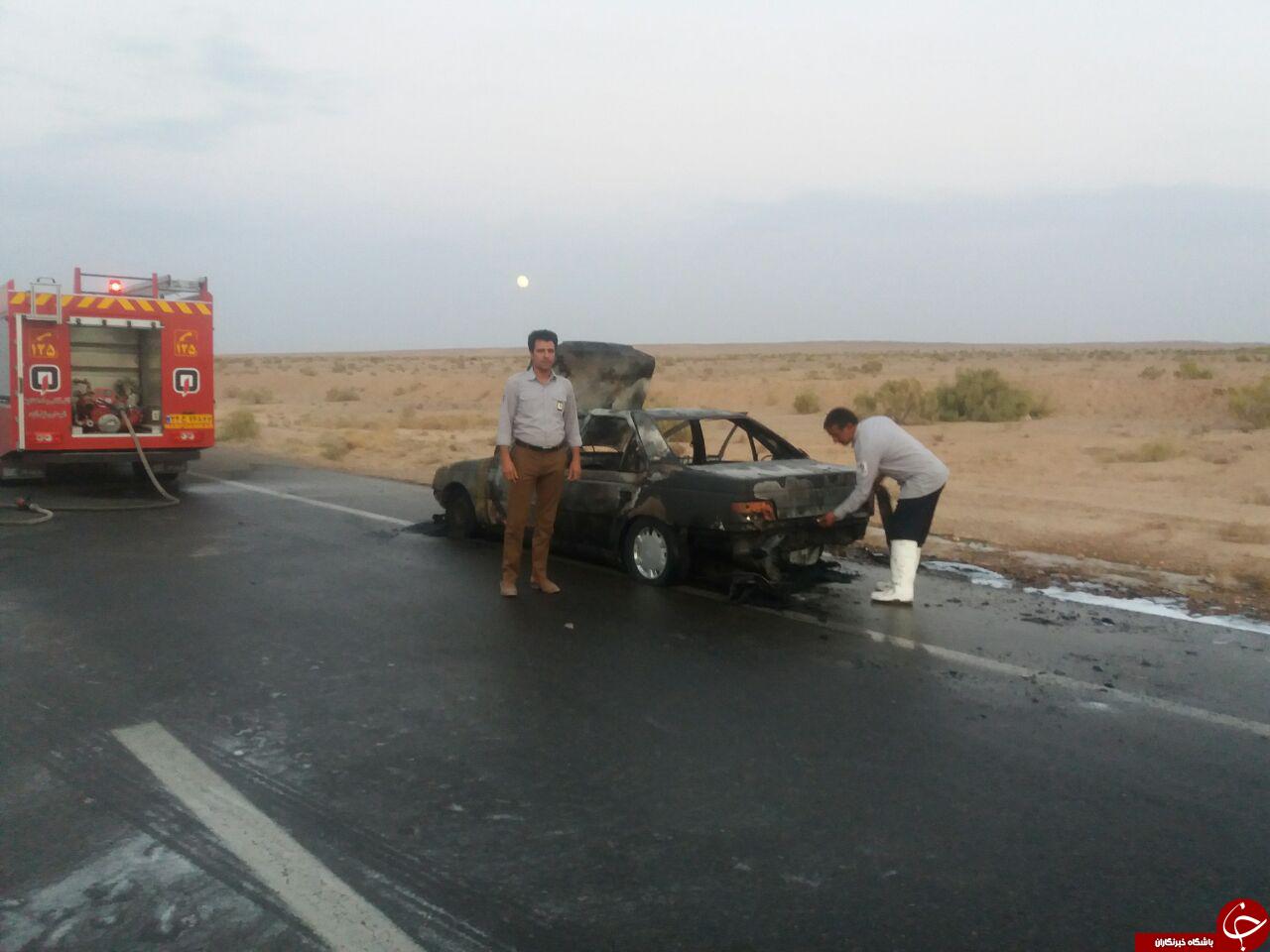 پژو 405 طعمه حریق شد + تصاویر
