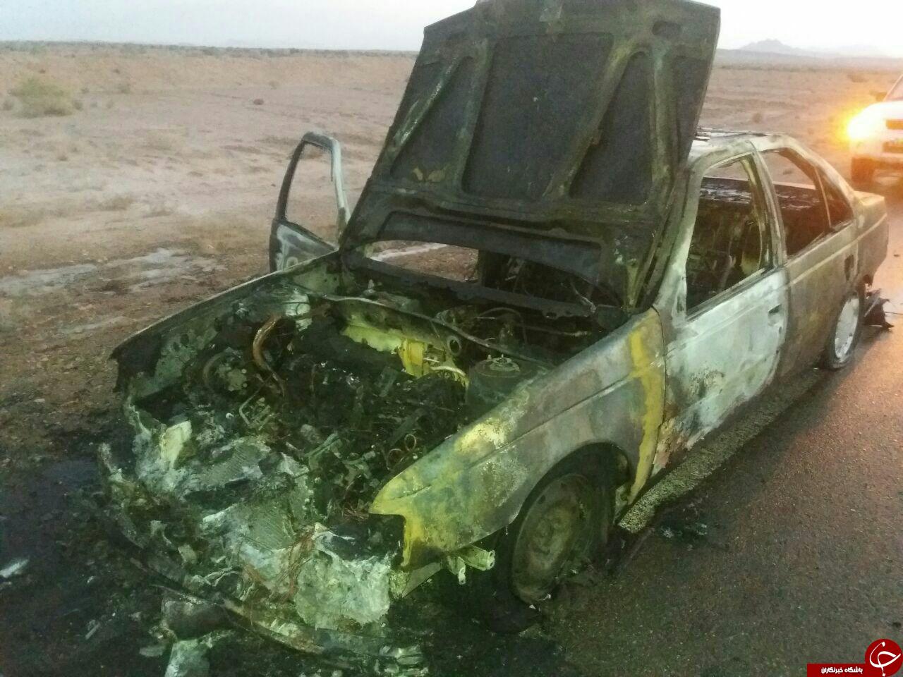 پژو 405 طعمه حریق شد + تصاویر