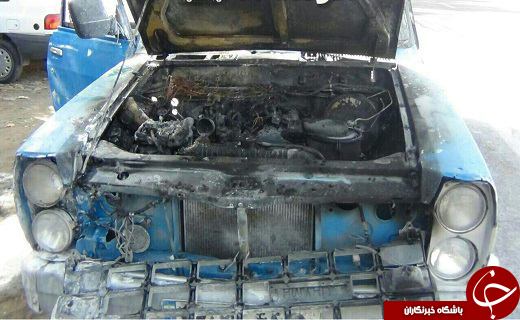 آتش گرفتن خودروی نیسان و مرگ راننده