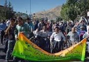 برگزاری همایش ویلچررانی و پیاده روی جانبازان و معلولین در سنندج