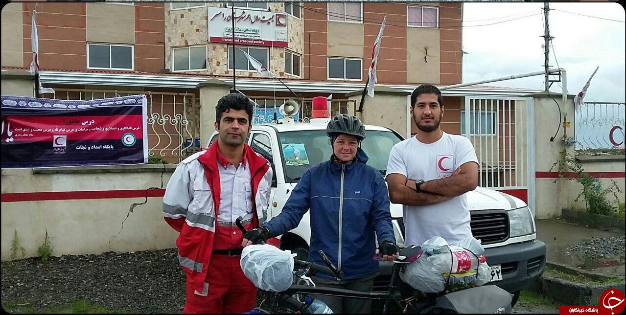 اسکان توریست دوچرخه سوار نیوزیلندی در پایگاه نجات دریایی و جاده ای رامسر +تصاویر