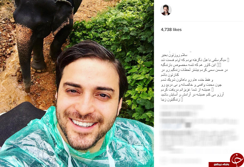 سلفی خواننده موسیقی پاپ با بزرگترین حیوان جنگل+ اینستاپست