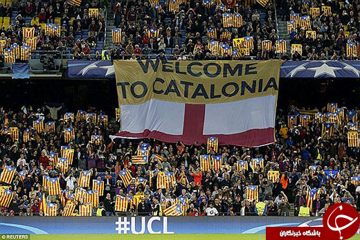 عکس/ پرچمی که شیرینی پیروزی بارسلونا را تلخ می&zwnj;کند