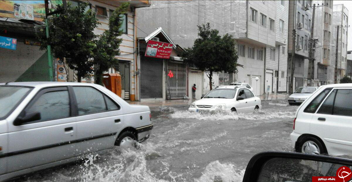 آبگرفتگی معابر مازندران از غرب تا شرق+ تصاویر