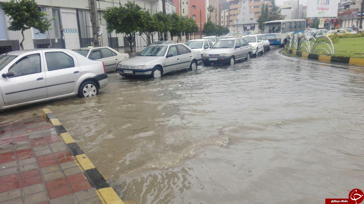 آبگرفتگی معابر مازندران از غرب تا شرق+ تصاویر