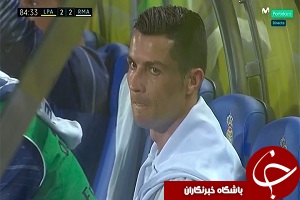 عصبانیت رونالدو از تعویض و تساوی مقابل لاس پالماس + فیلم