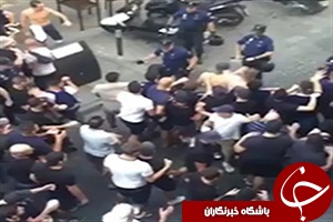 درگیری هواداران با پلیس قبل از بازی سویا _ لیون + فیلم
