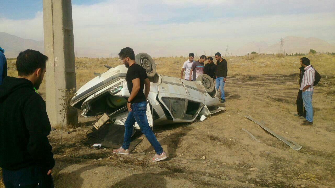 حادثه رانندگی برای بازیکنان تیم فوتبال شهباز شازند + تصویر