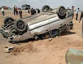 یک کشته و 4 زخمی براثر واژگونی سمند درخور و بیابانک