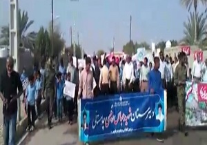 مراسم راهپيمايي يوم الله ١٣ آبان در شهر تخت + فیلم