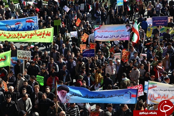 راهپیمایی باشکوه ۱۳ آبان در سراسر آذربایجان&zwnj;غربی برگزار شد+تصاویر