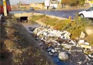 وجود انبوهی از زباله در کانال آب + فیلم