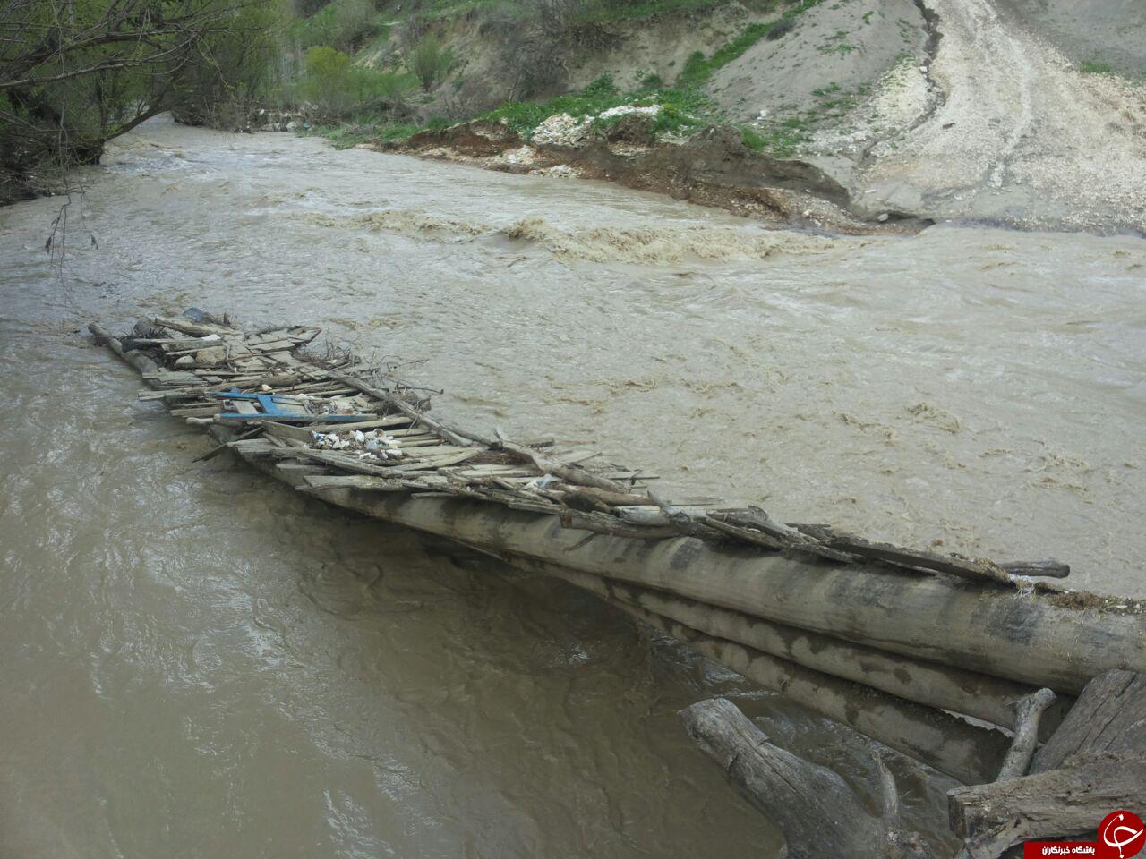 نبود پل و مشکلات تردد اهالی روستای دهتوت + تصاویر