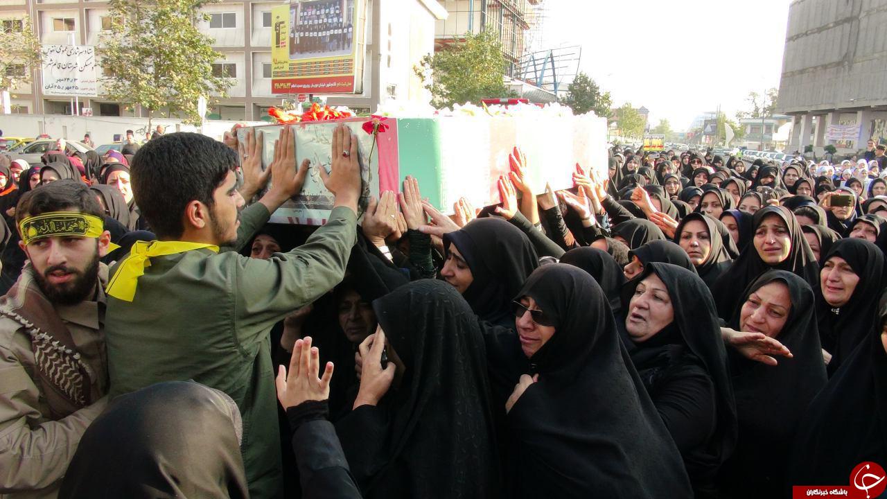 تشییع پیکر آلاله های گمنام در قائم شهر