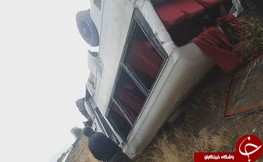 واژگونی مینی بوس کارمندان شرکت نفت بخیر گذشت + تصاویر