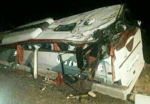 اخبار تکمیلی از حادثه واژگونی اتوبوس زائران یزدی
