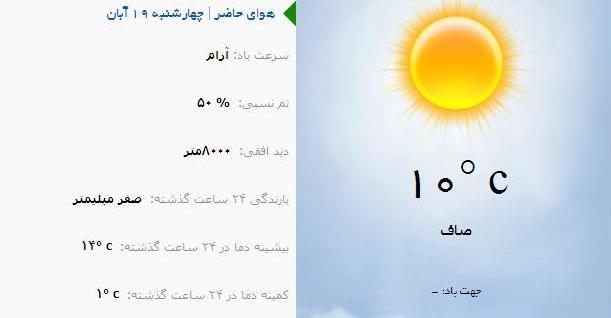 آب و هوا - آذربایجان شرقی 19آبان ماه  95