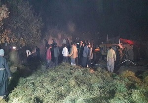 200 میلیون ریال خسارت آتش سوزی در انبار علوفه روستای کانی ره ش بوکان