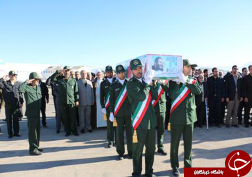 تصاویر ورود پیکر شهید مدافع حرم به شهرکرد