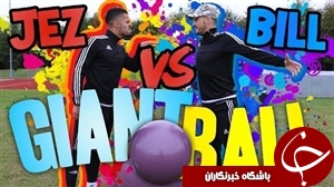 چالش پنالتی زدن با توپ غول پیکر+ فیلم