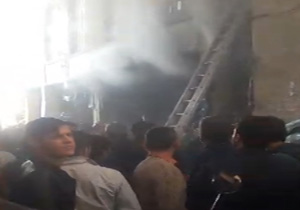 آتش سوزی در پاساژ موج تهران + فیلم