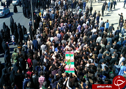 وداع همسنگران رسانه ای با پیکر شهید خبرنگار مدافع حرم + تصاویر