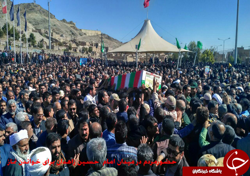 وداع همسنگران رسانه ای با پیکر شهید خبرنگار مدافع حرم + تصاویر