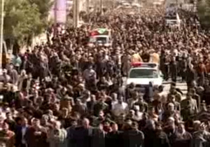 مراسم با شکوه تشییع پیکر شهید خبرنگار در زاهدان + فیلم