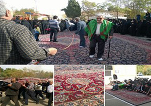 فرش کاشان زیر پای زائران حرم آسمانی نجف اشرف