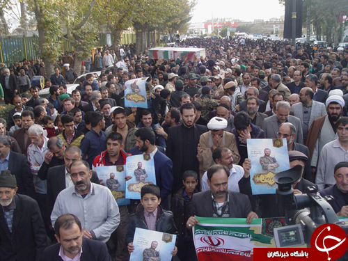 تشیع شهید مدافع حرم جواد جهانی در چناران + تصاویر