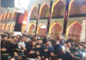 مراسم عزاداری زائران اربعین حسینی در نجف اشرف + فیلم