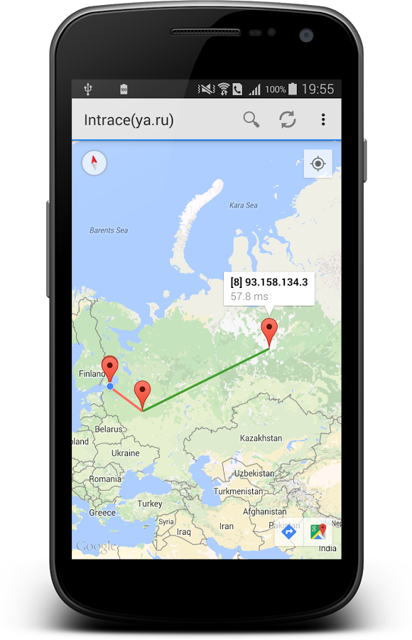 Intrace Visual Traceroute