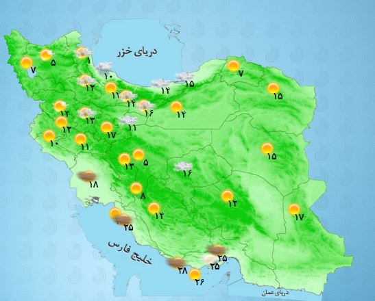 بارش برف در ارتفاعات البرز +جدول