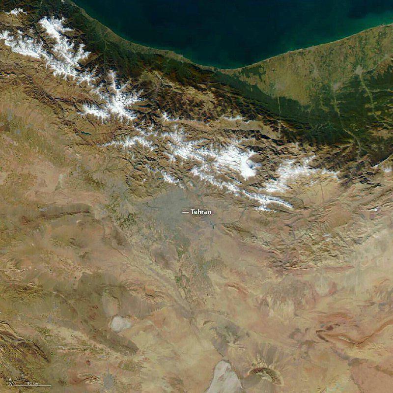 عكس فضايى ناسا از شدت آلودگى هواى تهران