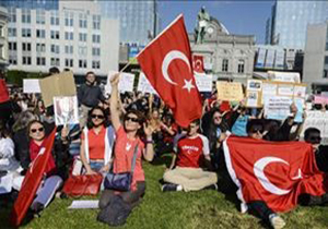 تظاهرات ضد اردوغان در بروکسل