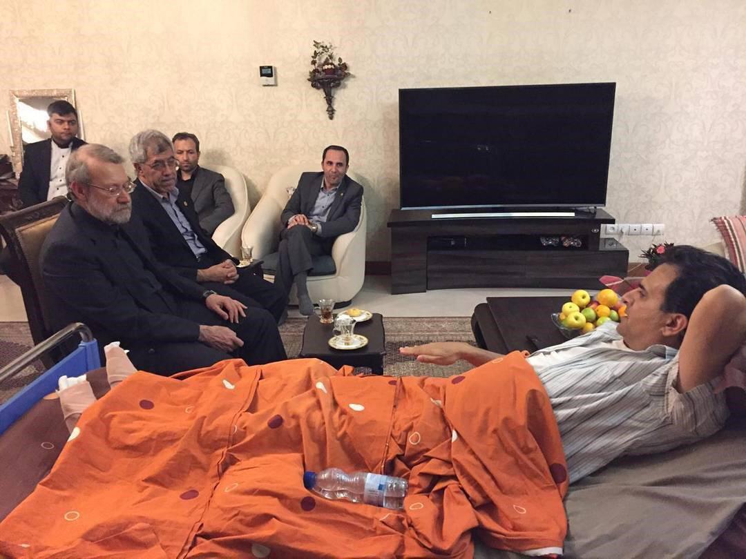 لاریجانی از سرپرست پردیس بین&zwnj;الملل دانشگاه صنعتی شریف عیادت کرد