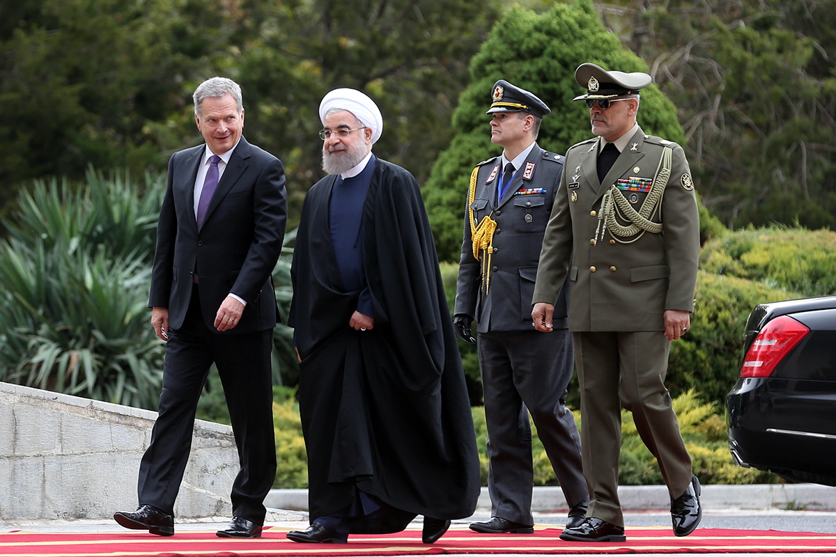 استقبال رسمی روحانی از رییس جمهوری فنلاند