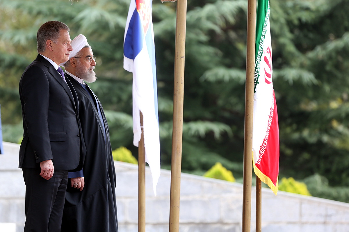 استقبال رسمی روحانی از رییس جمهوری فنلاند