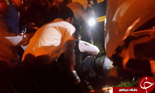 انحراف پژو 206 حادثه آفرید + تصاویر