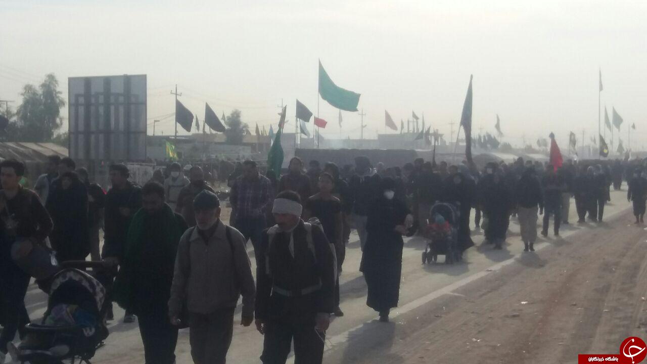 شور و شوق زائران در نزدیکی کربلا + فیلم و تصاویر