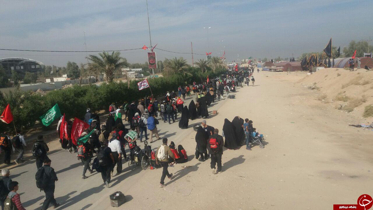 شور و شوق زائران در نزدیکی کربلا + فیلم و تصاویر