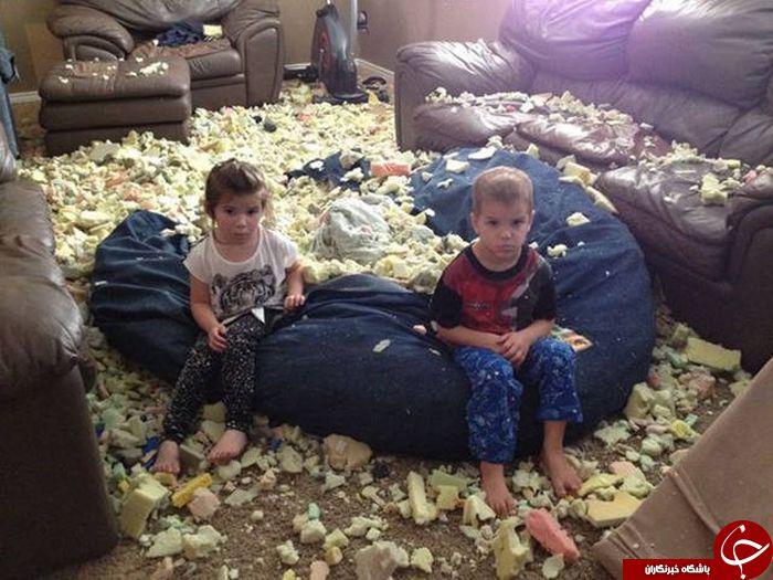 شاید در صورت تنها گذاشتن کودکانتان با این صحنه ها روبرو شوید+تصاویر