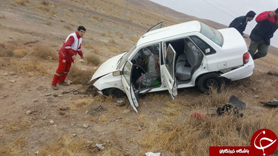 یک کشته و 5 مجروح حاصل واژگونی پراید + تصاویر