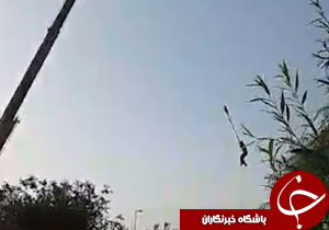 شهروندخبرنگار: تاب بازی خطرناک با جرثقیل + فیلم