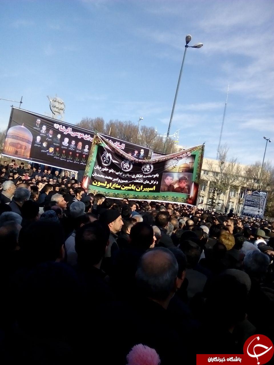 تشییع پیکر جان&zwnj;باختگان حادثه قطار تبریز - مشهد + تصاویر