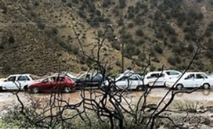 مسدود شدن جاده پارک ملی گلستان بر اثر توفان