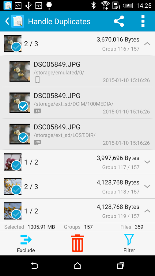 جستجو و حذف فایل های تکراری با دانلود  Search Duplicate File  برای اندروید