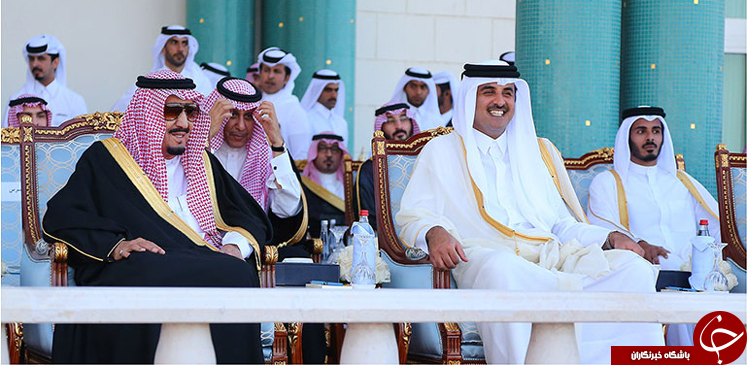 اعطای شمشیر بنیانگذار قطر به ملک سلمان + تصاویر