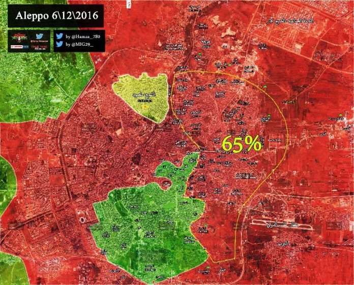 چند درصد شرق حلب آزاد شده است؟ + نقشه و جزئیات