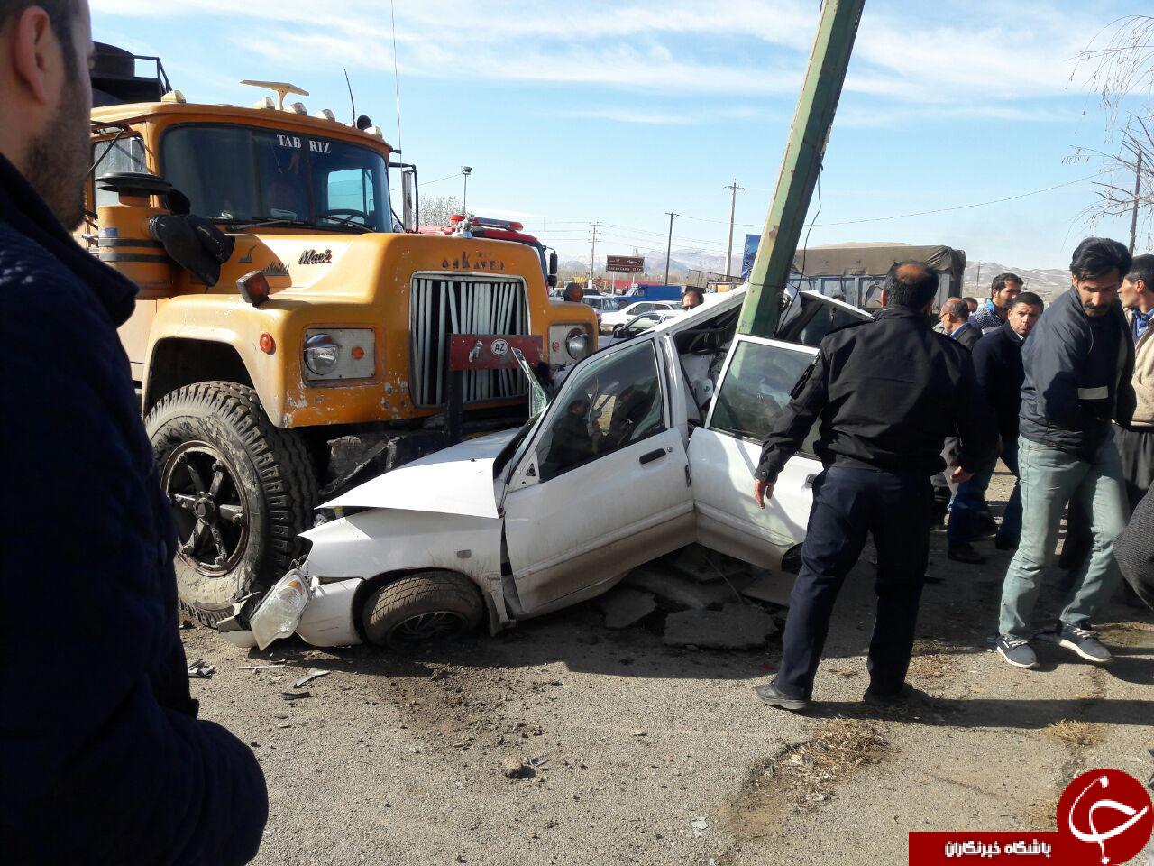 تصادف وحشتناک یک دستگاه تانکر حامل سوخت در جاده بین المللی ماکو + تصاویر